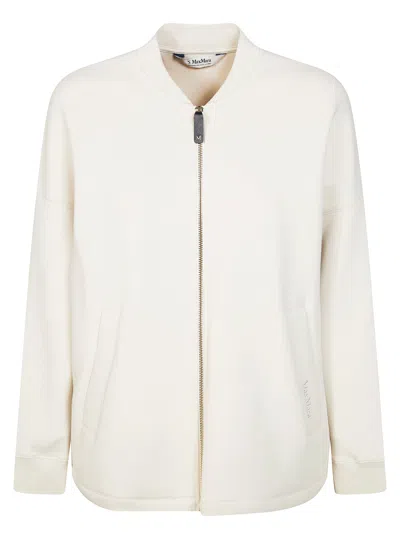 's Max Mara Mini Women's Scuba Bomber Jacket In Bianco