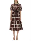 S Max Mara ' Woman Midi Dress Plum Size 10 Cotton In Red