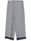 S Max Mara Silk Trousers Wide Leg Striped Pattern In Beige