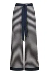 S Max Mara Nine Silk Trousers In Blue