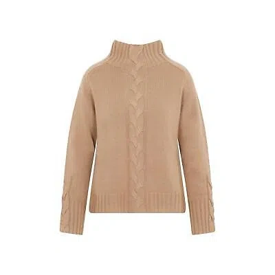 Pre-owned 's Max Mara Oceania High Neck Knitted Jumper S In Cammello