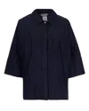 S Max Mara ' Oversized Button-front Shirt Jacket In Blu Notte Scuro Pulito