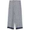 S Max Mara Silk Trousers Wide Leg Striped Pattern In Blue