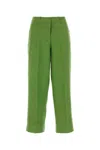's Max Mara Grass Green Linen Rebecca Pant In Green