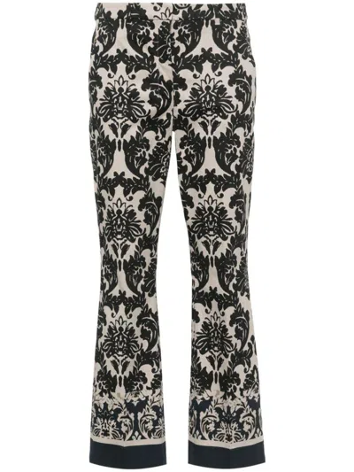 's Max Mara Egeo Geometric-print Straight Trousers In Navy