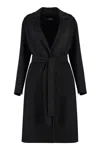 's Max Mara Elisa Wool Belted Long Coat In Black