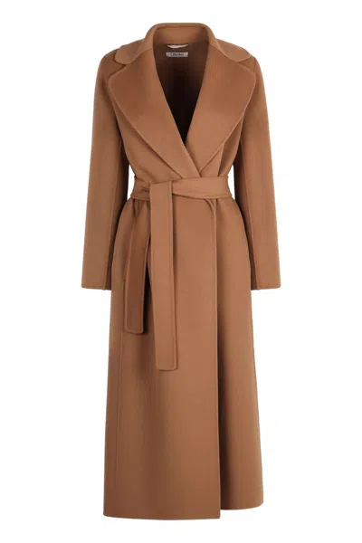S Max Mara Poldo Virgin Wool Coat In Beige