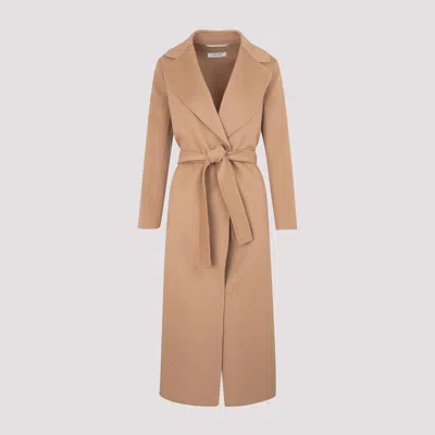 S Max Mara Poldo Belted Relaxed-fit Wool Coat In Camel