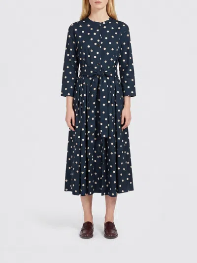 's Max Mara Printed Cotton Midi Dress In Blue