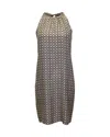 'S MAX MARA 'S MAX MARA PRINTED DRESS IN BEIGE SILK