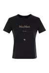 S Max Mara Cotton T-shirt With Logo In Black