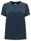S Max Mara Rebecca Satin T-shirt In Blue