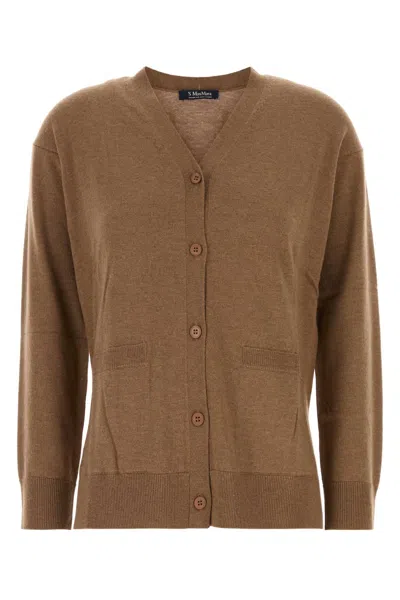 S Max Mara Max Mara S Biscuit Wool Baia Cardigan In Brown
