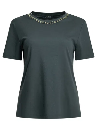 's Max Mara Max Mara S Blue Cotton Modal Crew-neck T-shirt In Green