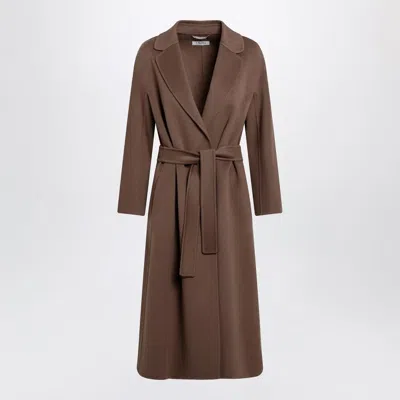 S Max Mara Max Mara S Brown Midi Coat In Wool Drap