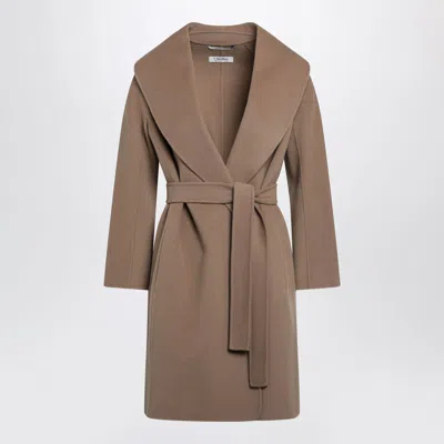's Max Mara Max Mara S Camel Double Wool Wrap Coat In Brown