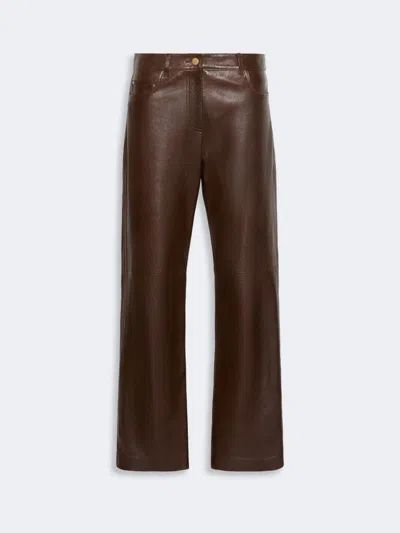 S Max Mara Max Mara S Chocolate Leather Pesca Pant In Brown