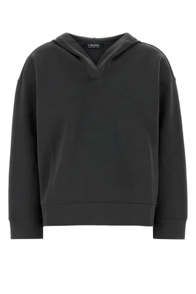S Max Mara Max Mara S Dark Grey Cotton Blend Buona Sweatshirt In Gray