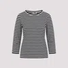 S Max Mara Durata Long-sleeved Striped T-shirt In Riga Corda Nero
