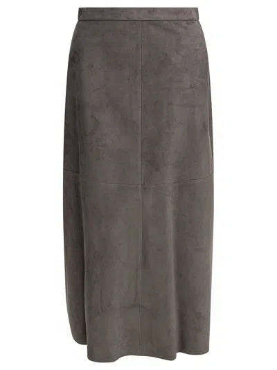S Max Mara Max Mara S Grey Suede Skirt