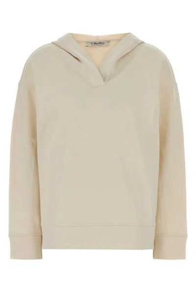 S Max Mara Max Mara S Ivory Cotton Blend Buona Sweatshirt In White