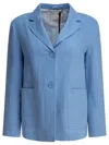 's Max Mara Max Mara S Linen Light Blue Jacket In Blue