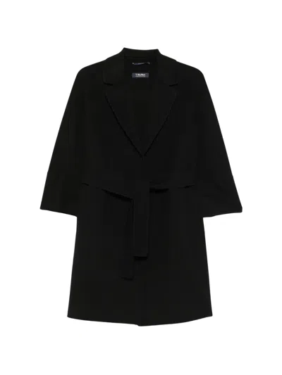 S Max Mara '  Arona Relaxed-fit Camel Wool Jacket With Lapel Collar In Black