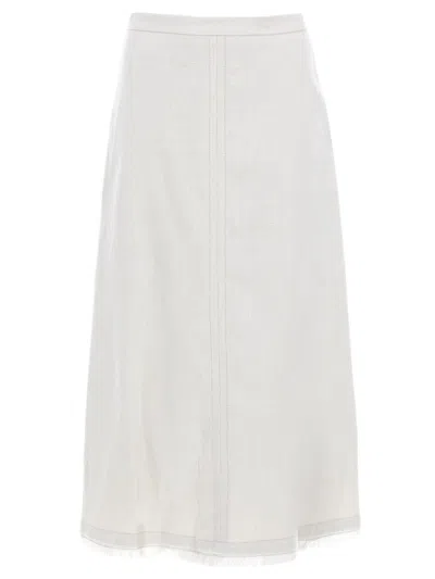 S Max Mara Gonna Fiocchi In White