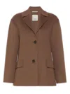 S Max Mara Max Mara S Brown Doublewool Singlebreasted Jacket In Marrone