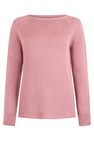 S Max Mara '  Linen Sweater With Wide Collar In Pink