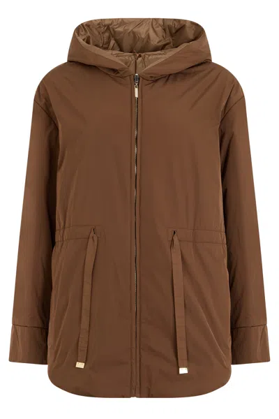 S Max Mara Hooded Padded Jacket Camel Blend In Multi