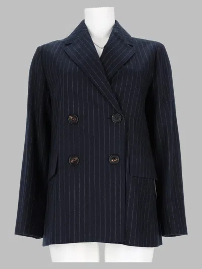 S Max Mara '  Women's Double-breasted Wool Jacket In Blue