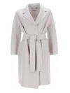 S Max Mara Wool Coat With Belt In White