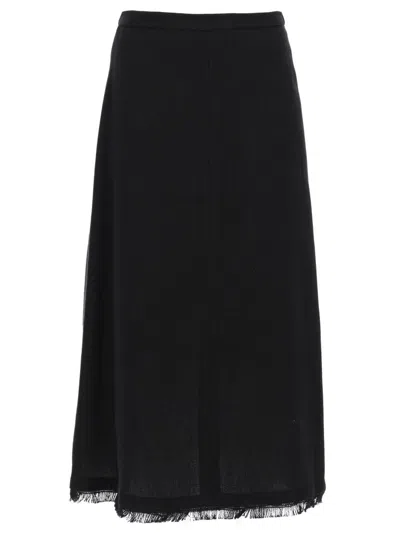 S Max Mara ' Sculpted Linen Mini Skirt With Stretch In Black