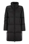 's Max Mara S Max Mara Seibi Long Down Jacket In Anti Drip Canvas In Black