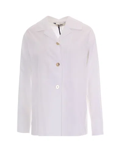 S Max Mara ' Sheer Button-front Shirt Jacket In Bianco
