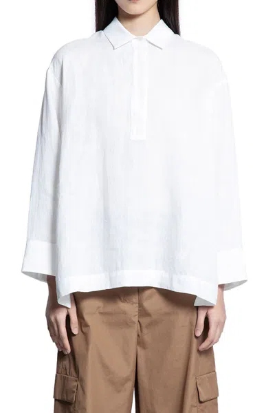 S Max Mara Varese Linen Shirt/ Polo In White