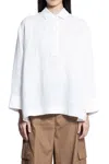 's Max Mara White Polo Shirt In Linen Canvas In White