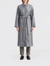S Max Mara ' 실크 블렌드 새틴 셔츠 드레스 In Gray