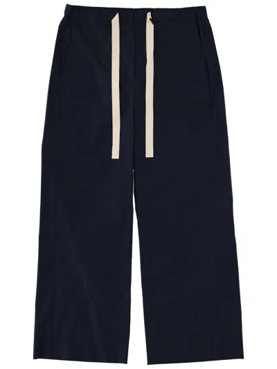 S Max Mara ' Silver Cotton Pants In Blue