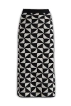 S Max Mara Enza Skirt Wool High Waist Midi Length Geometric In 011