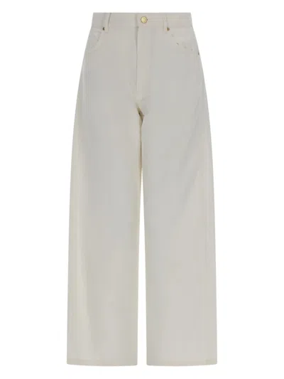 S Max Mara ' Sleek Straight-leg Cotton-linen Pants In White
