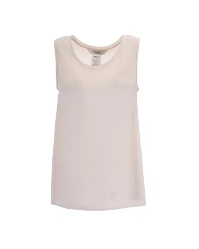 S Max Mara ' Sleeveless Scoop Neck Tank Top In Beige