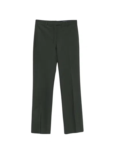 S Max Mara ' S'max Mara Umanita High-waist Wide-leg Trousers With Center Pleat In Green