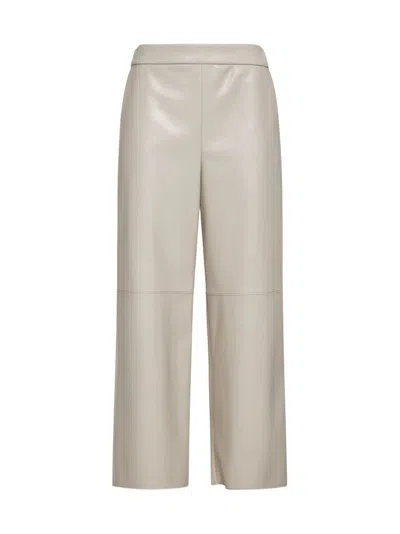 's Max Mara Luciana Faux-leather Straight Trousers In Beige