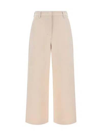 's Max Mara Wide Leg Jersey Pants In White