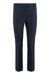 's Max Mara Womens Midnightblue Umanita Twill-texture Straight-leg Low-rise Stretch-cotton Blend Trousers In Blue