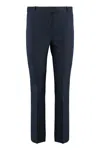 's Max Mara Womens Midnightblue Umanita Twill-texture Straight-leg Low-rise Stretch-cotton Blend Trousers In Blue