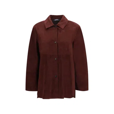 S Max Mara Women's Gocce Dark Red Suede Jacket