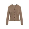 's Max Mara Wool Cardigan With Ribbed Cuffs And Hem In Brown